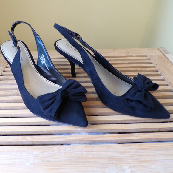 Kelly & Katie Black Bow Pointed Toe Heels / Pumps Womens Size 9.5M - Picture 3 of 10